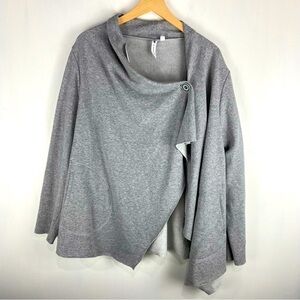 Cable & Gauge Drapey‎ Slouchy Flowy Wrap Cardigan Sweater Poncho Gray Size XL